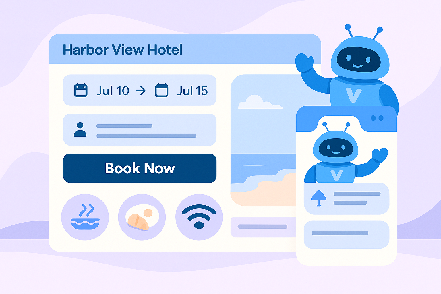 Harbor View Hotel Chatbot Illustration